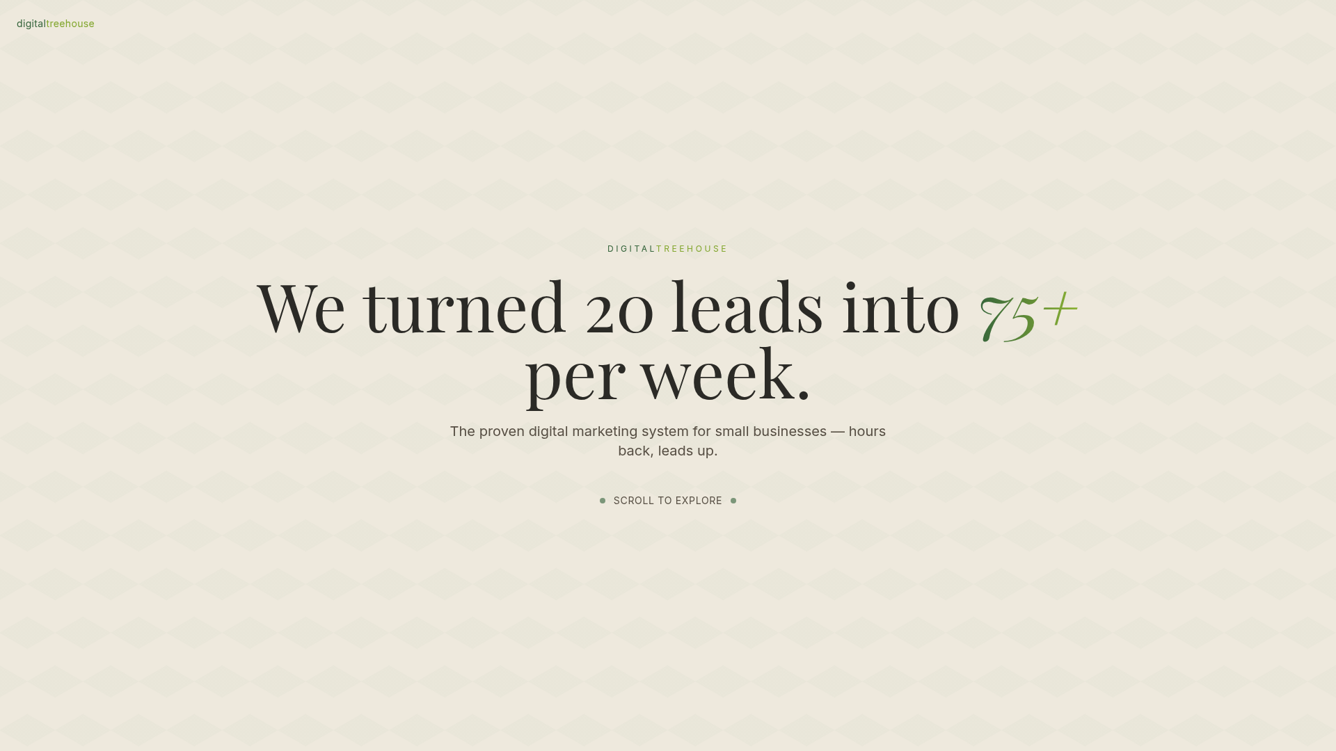 DigitalTreehouse Growth website design screenshot showing homepage layout and branding by DigitalTreehouse