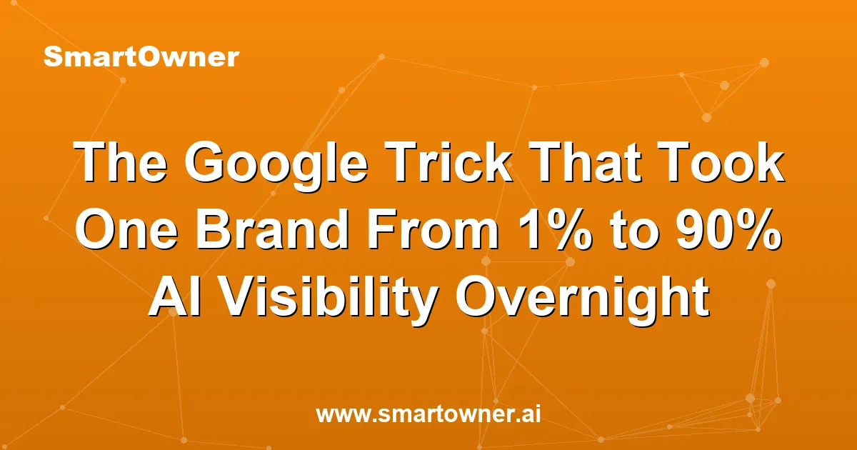 Featured image for The Google Trick That Took One Brand From 1% to 90% AI Visibility Overnight - Newsletter article