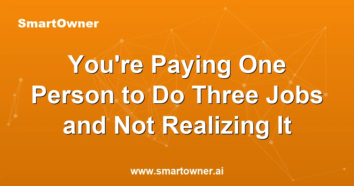 Featured image for You're Paying One Person to Do Three Jobs and Not Realizing It - Newsletter article